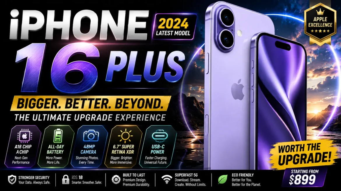 iPhone 15 Plus in all five color options displayed on a white background